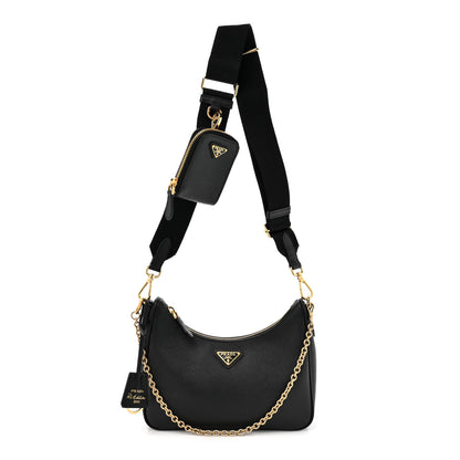 Prada Saffiano Lux Re-Edition 2005 Shoulder Bag Black 1 of 9
