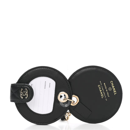 Chanel Lambskin Quilted Round Luggage Tag Black 3 of 6