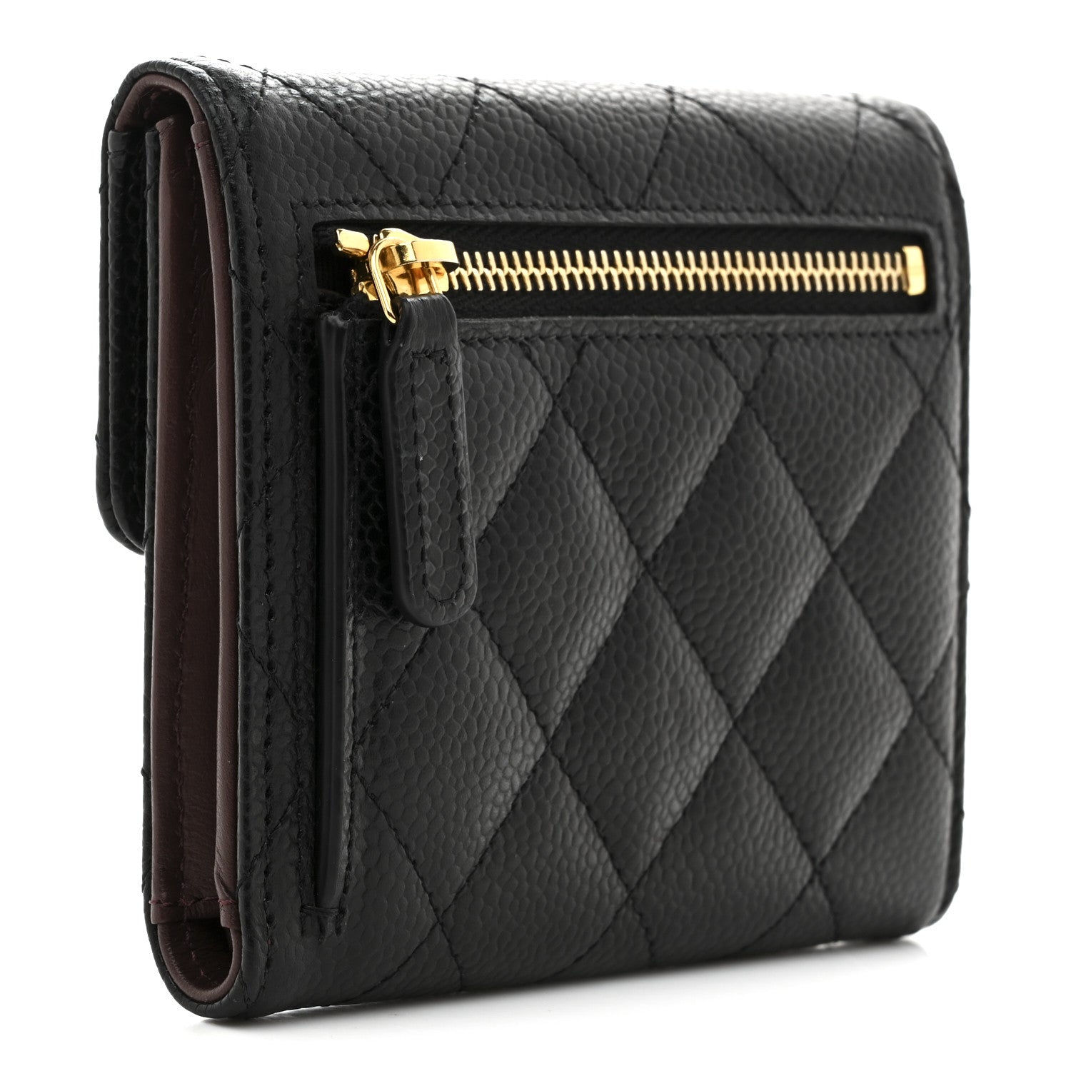 Chanel Caviar Quilted Compact Flap Wallet Black 3 of 8