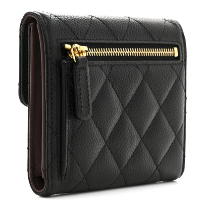 Chanel Caviar Quilted Compact Flap Wallet Black 3 of 8