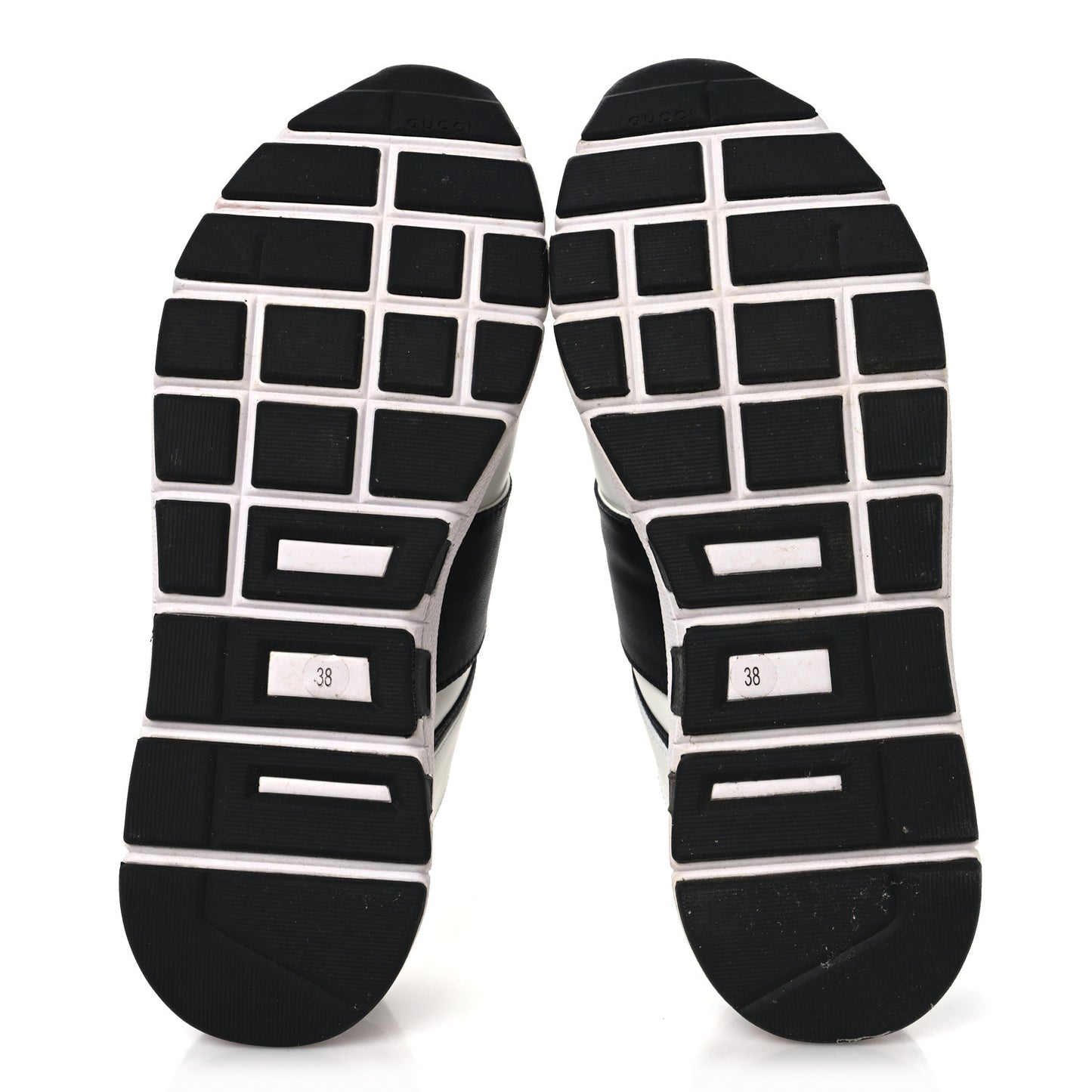 Calfskin Womens Interlocking G Sneakers 38 Black White