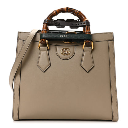 Gucci Wonka Grain Calfskin Small Diana Tote Bag Oatmeal Vintage Green 1 of 10