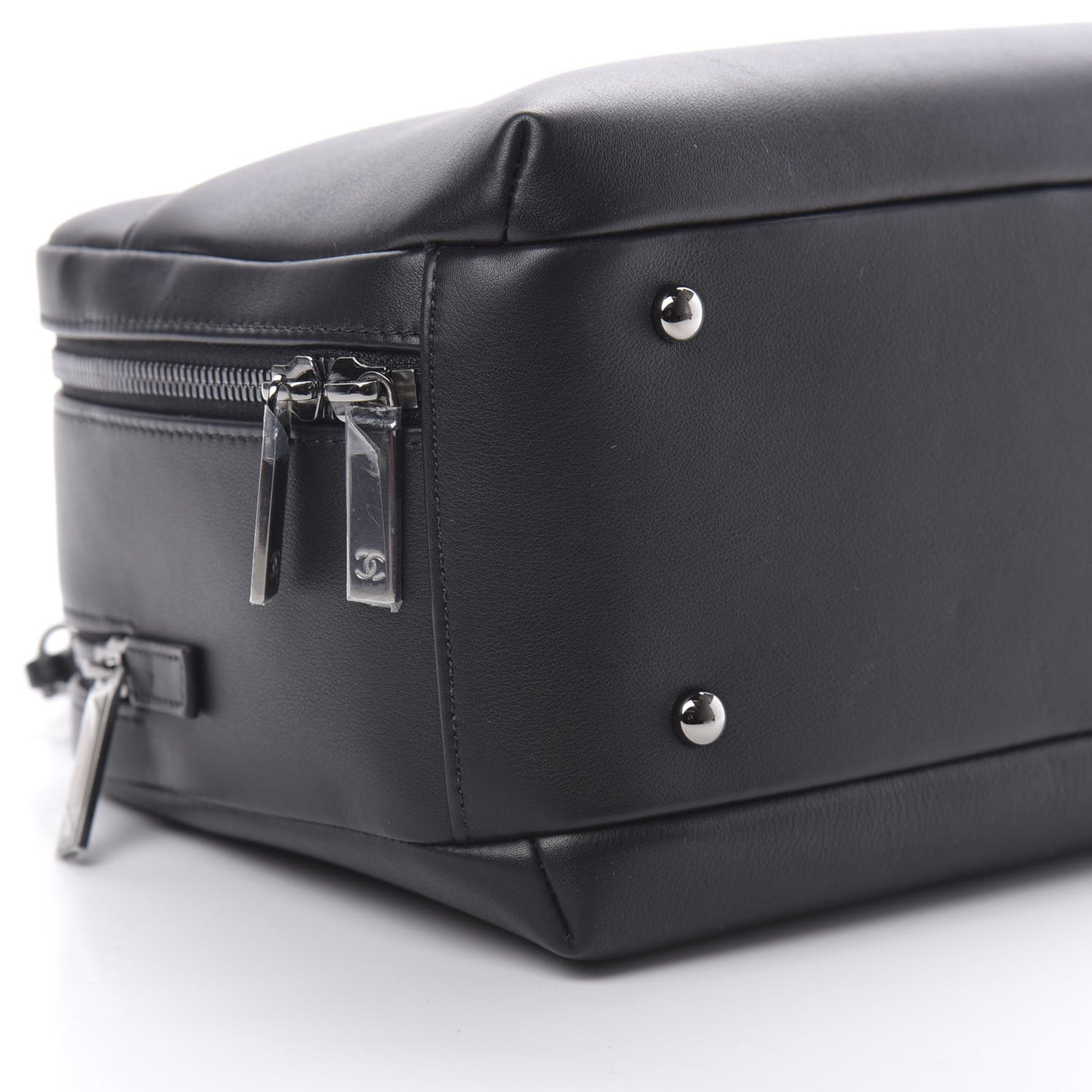 Calfskin Small Trendy CC Bowling Bag Black