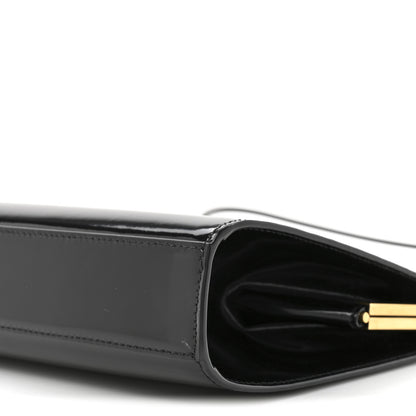 Saint Laurent Nappa Patent Calfskin Two-Toned Gaia Shoulder Bag Sea Salt Black 16 of 23