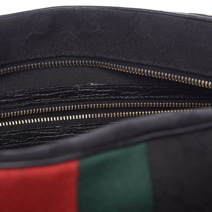 Gucci Monogram Web Large Horsebit Satchel Chain Black 9 of 15