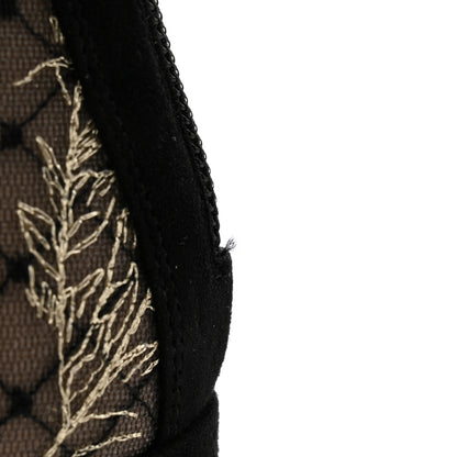 Christian Dior Suede Lurex Butterfly Embroidered Naughtily-D Heeled Ankle Boots 38 Black Gold 10 of 11