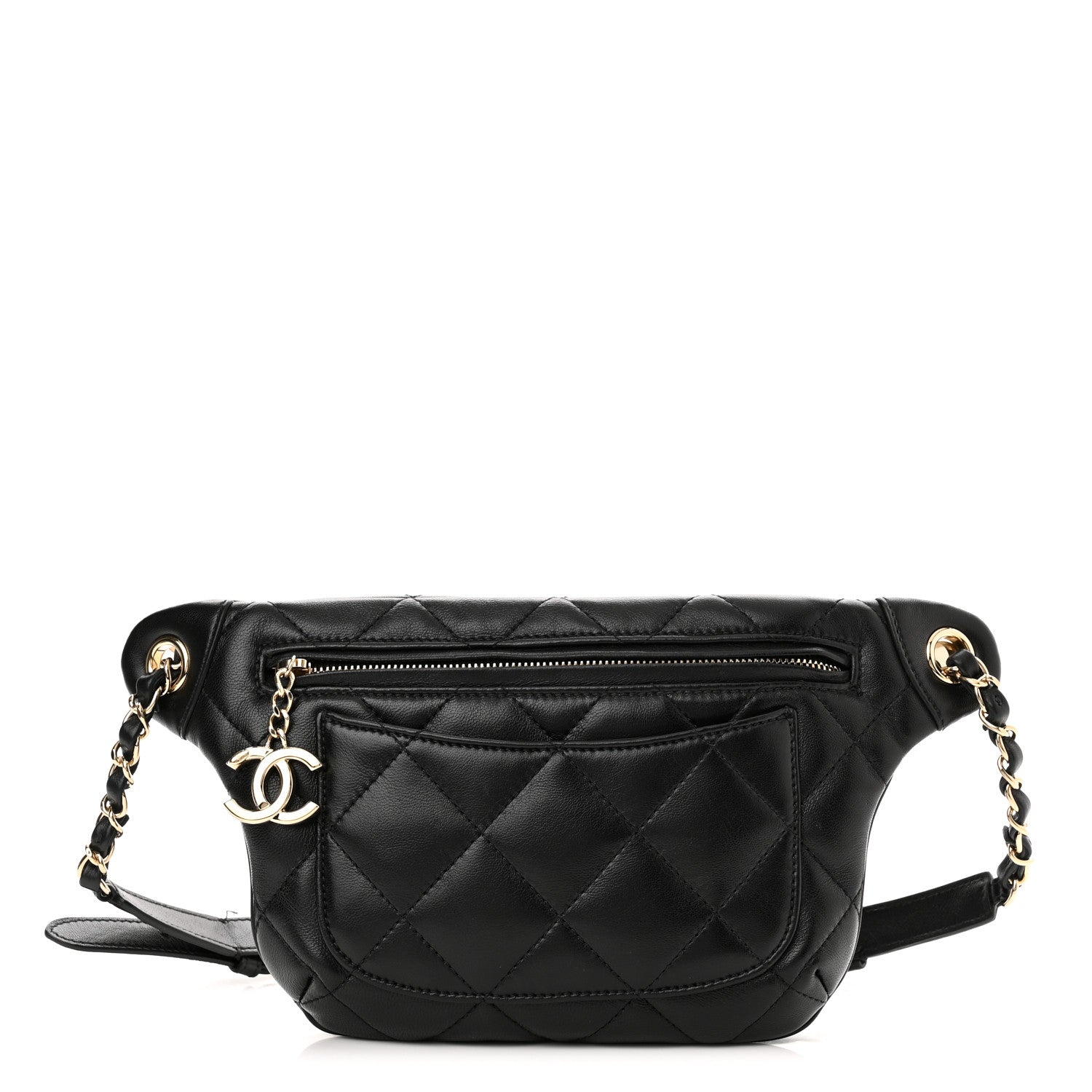 Chanel Lambskin Quilted Waist Belt Bag Black 1 of 12