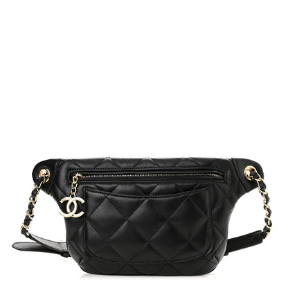 Chanel Lambskin Quilted Waist Belt Bag Black 1 of 12