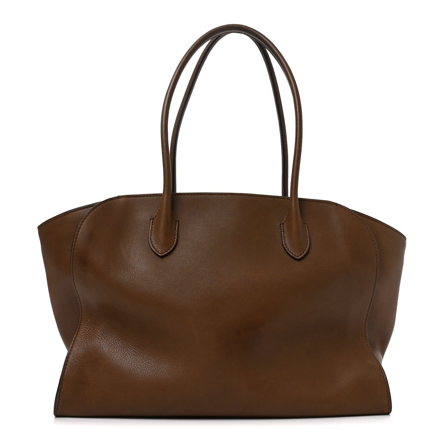 The Row Polished Saddle Calfskin Marlo 14 Muschio 1 of 8