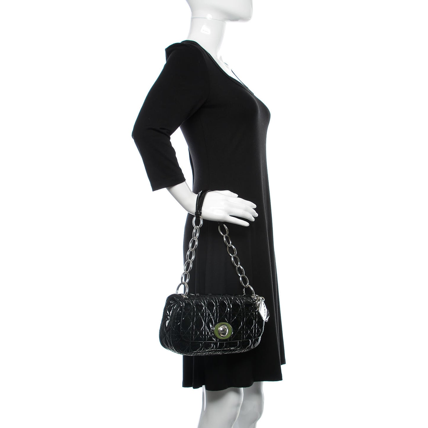 Patent Cannage Rendezvous Shoulder Bag Black