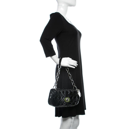 Christian Dior Patent Cannage Rendezvous Shoulder Bag Black 2 of 10