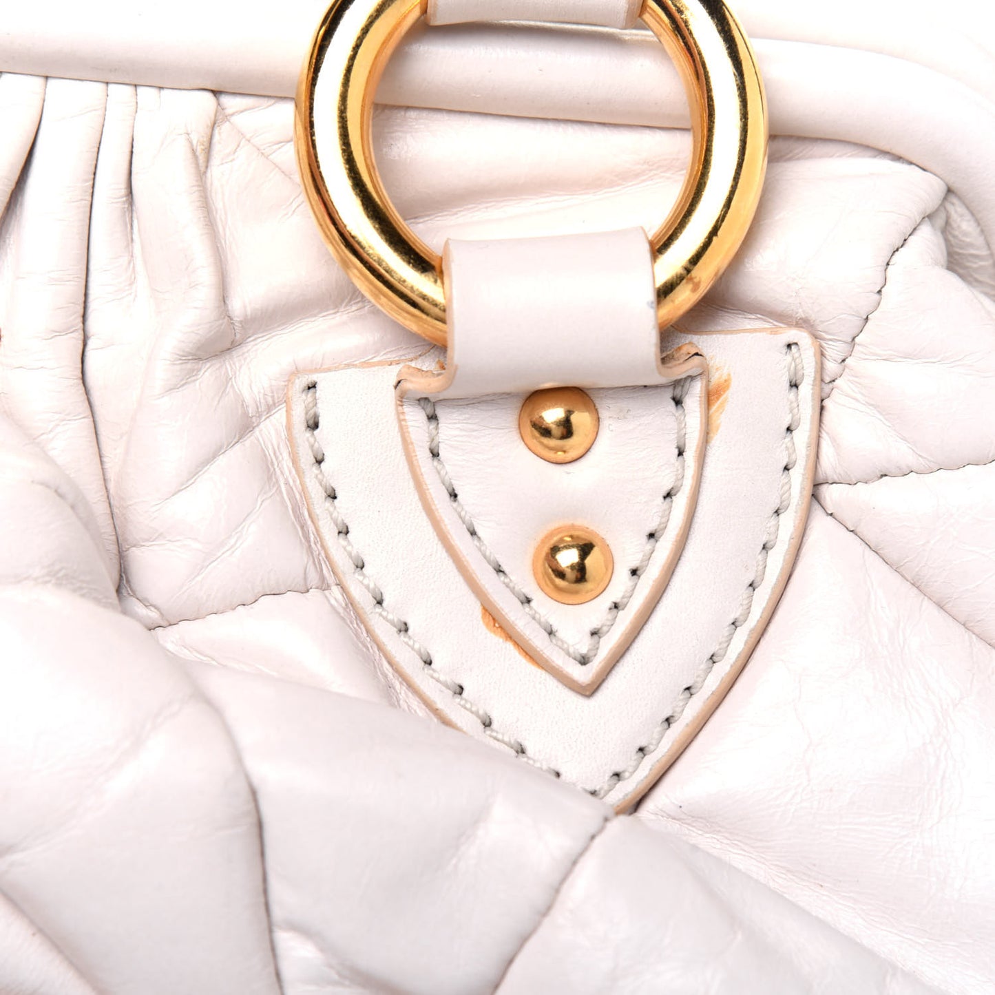 Calfskin Quilted Stam White