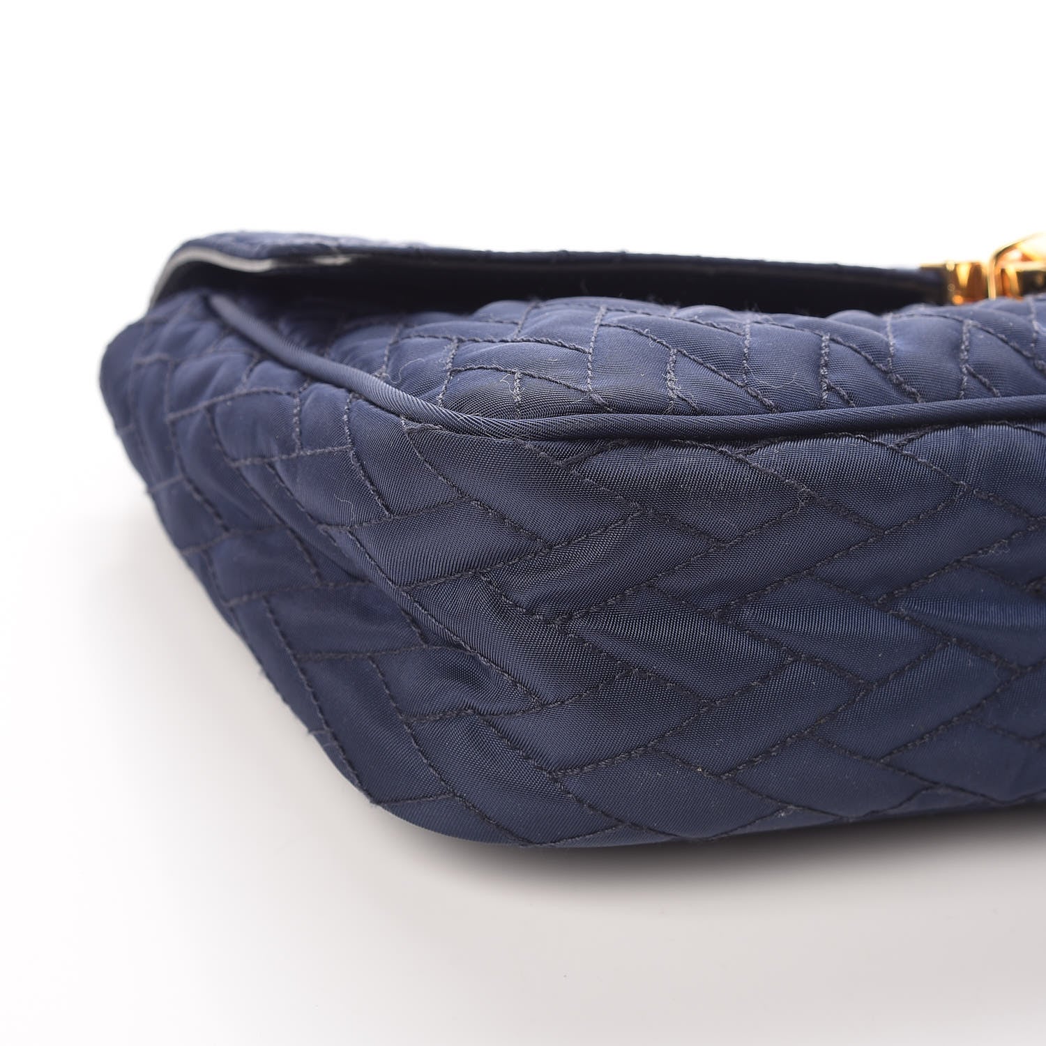 Prada Nylon Tessuto Impuntu Quilted Flap Baltico 9 of 13
