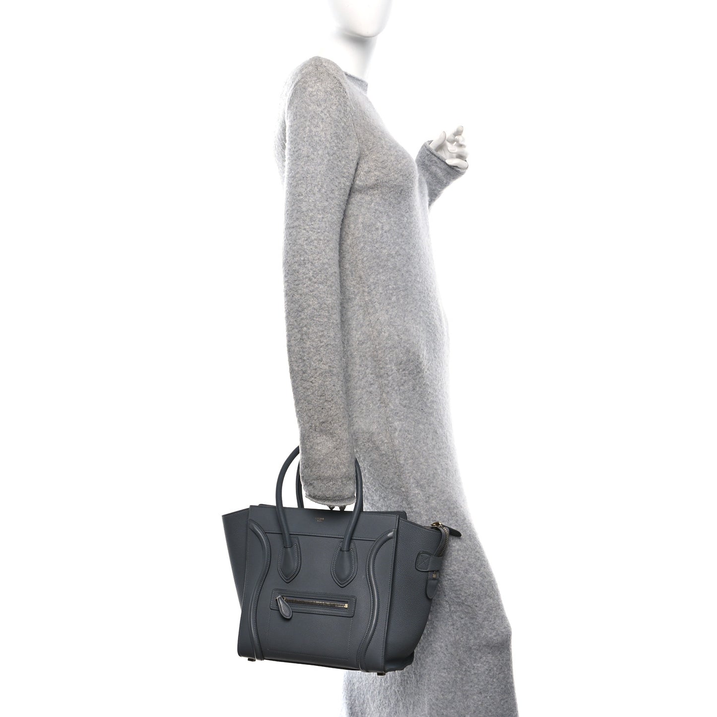 Baby Drummed Calfskin Micro Luggage Kohl
