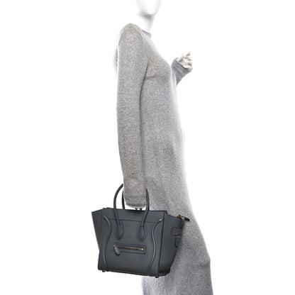 Celine Baby Drummed Calfskin Micro Luggage Kohl 2 of 11