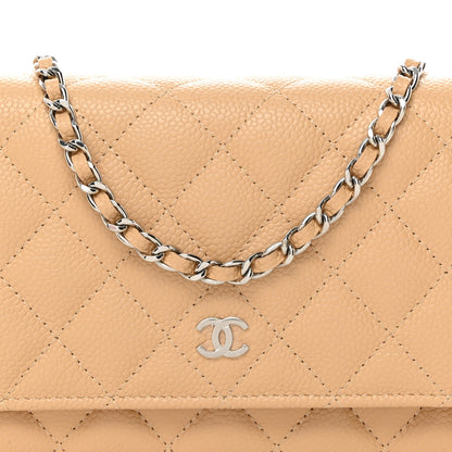 Chanel Caviar Quilted Wallet On Chain WOC Beige 8 of 11