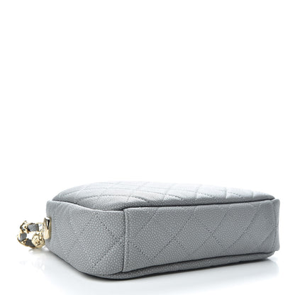 Chanel Iridescent Caviar Flat Quilted Small Coco Tassel Camera Case Grey 4 of 11