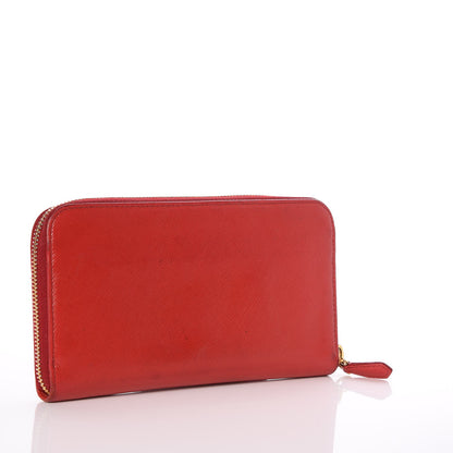 Prada Saffiano Fiocco Bow Zip Around Wallet Fuoco 3 of 12
