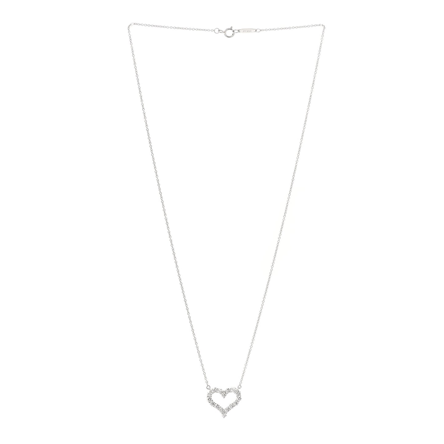 Platinum Diamond Small Heart Pendant Necklace