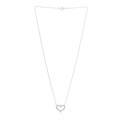 Tiffany Platinum Diamond Small Heart Pendant Necklace 3 of 6