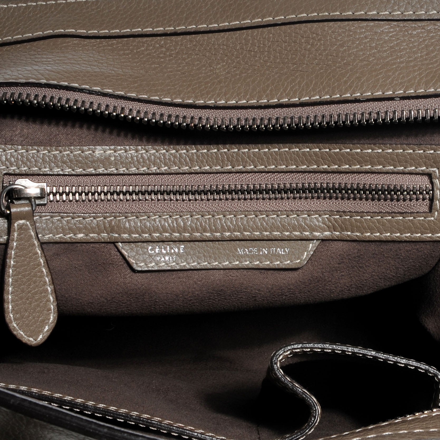 Celine Drummed Calfskin Micro Luggage Souris 6 of 7