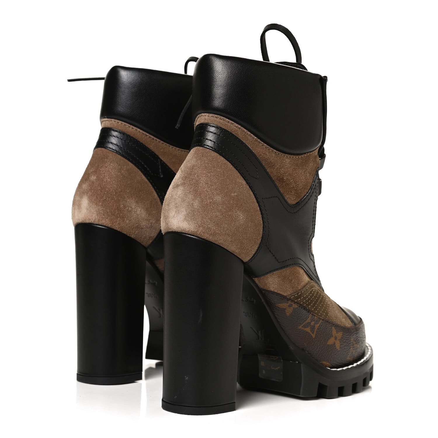 Louis Vuitton Suede Calfskin Monogram Star Trail Ankle Boots 38.5 Khaki 4 of 12