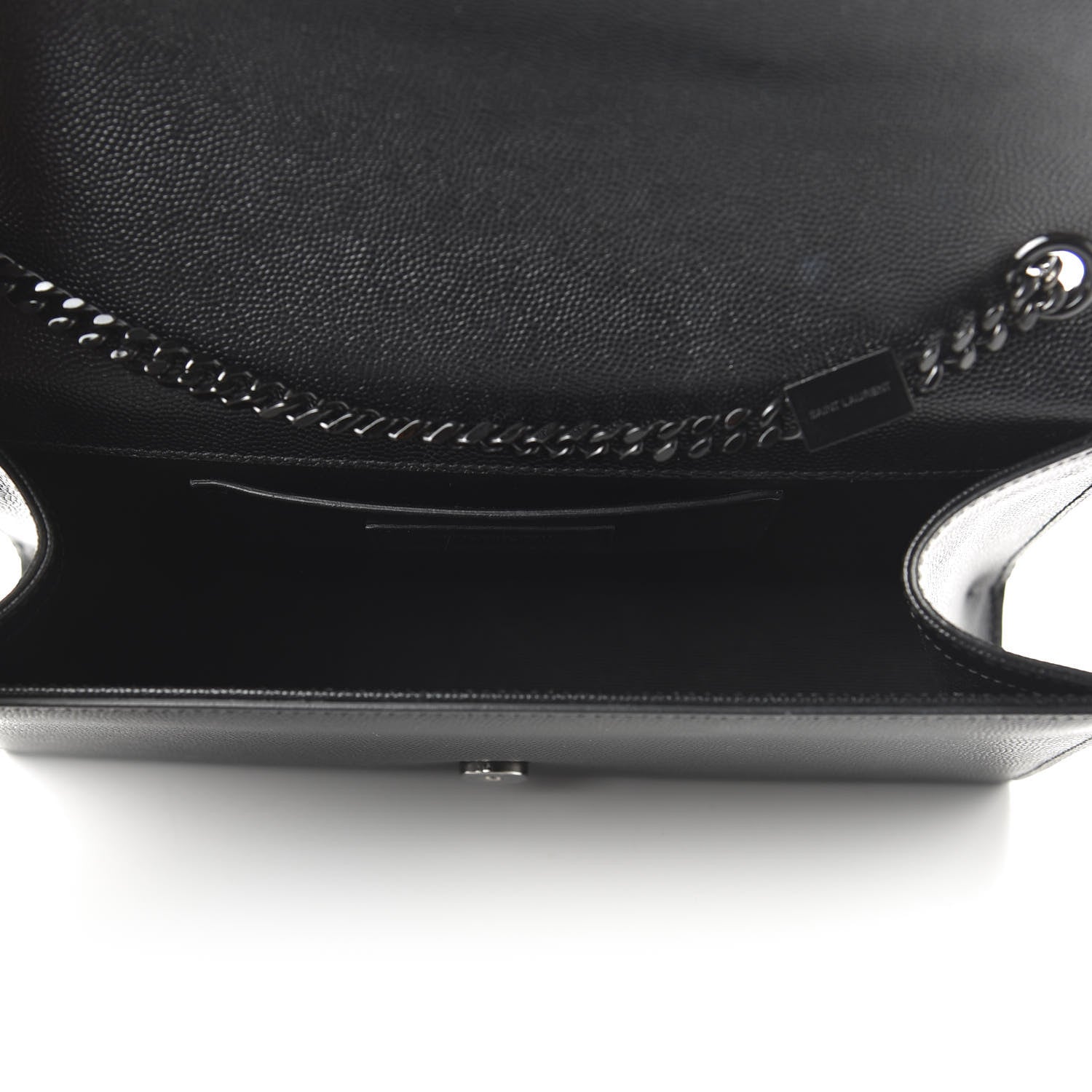 Saint Laurent Grain De Poudre Medium Classic Monogram Kate Satchel Black 5 of 9