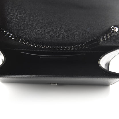 Saint Laurent Grain De Poudre Medium Classic Monogram Kate Satchel Black 5 of 9