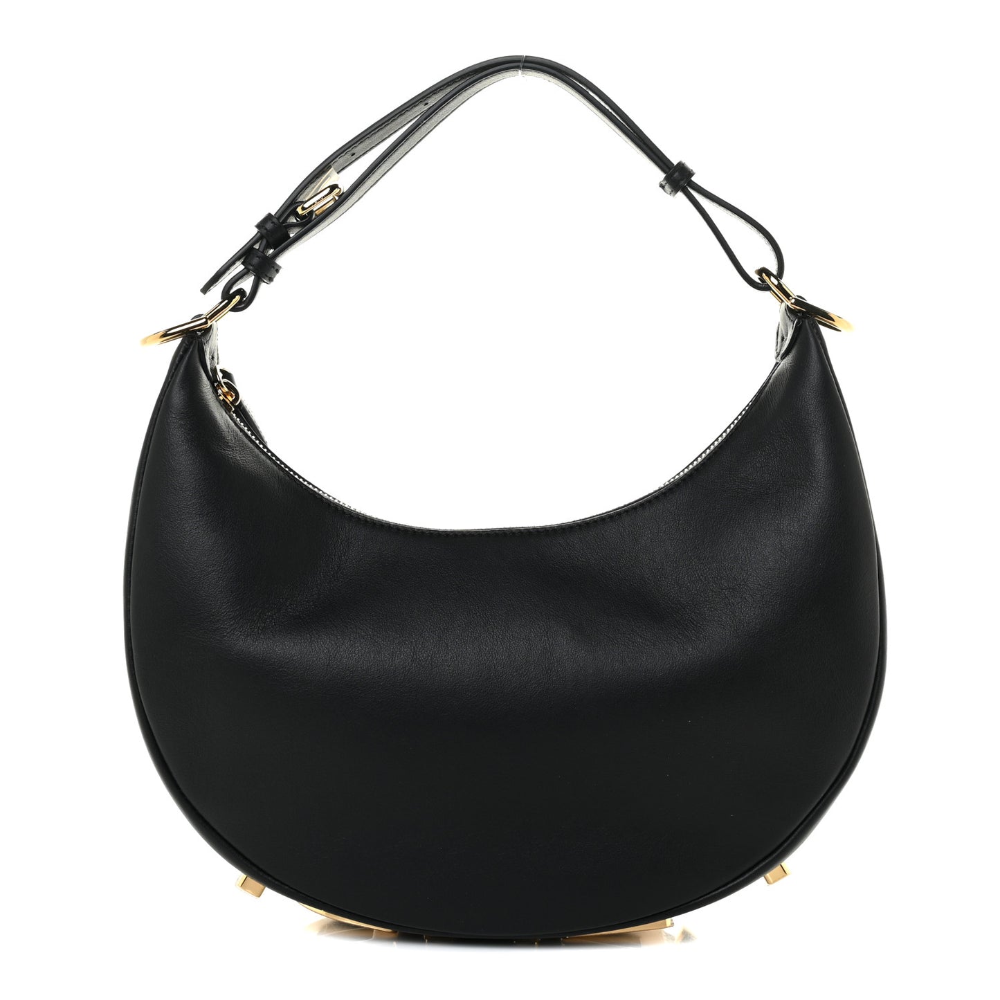 Vitello Grace Matte Small Fendigraphy Hobo Bag Black