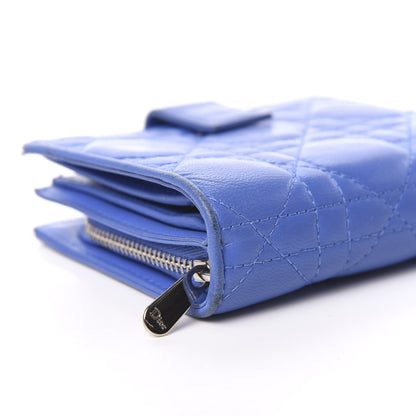 Christian Dior Lambskin Cannage Lady Dior Eden Wallet Blue 9 of 10