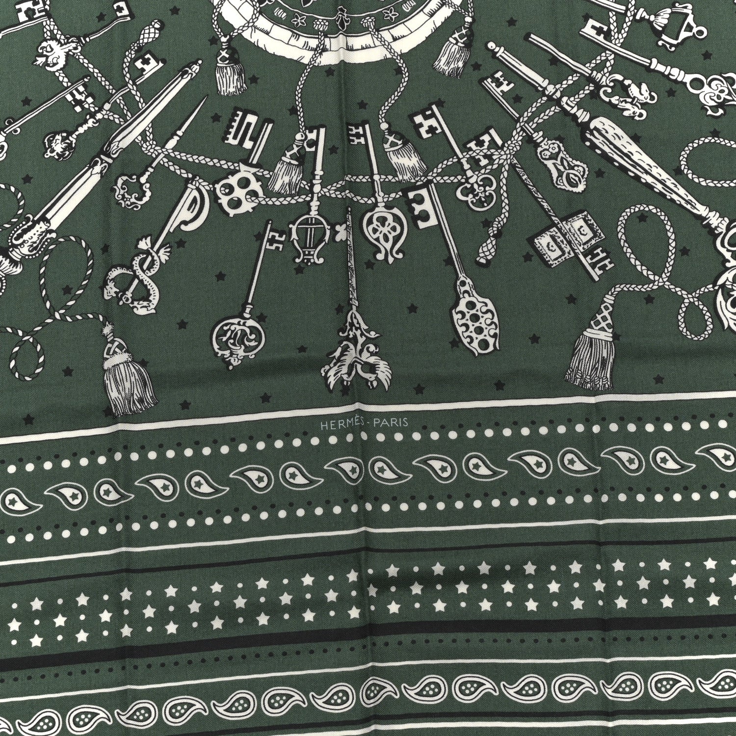 Hermes Cashmere Silk Les Cles Bandana Shawl 140 2 of 4