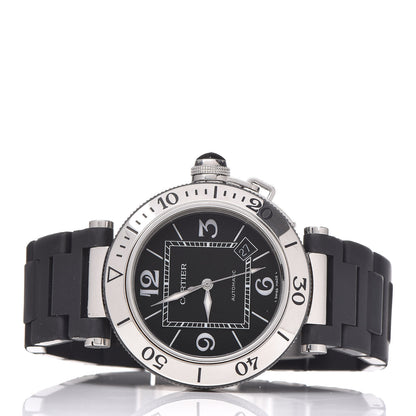 Cartier Stainless Steel Rubber 40mm Pasha C Seatimer Automatic Watch Black 3 of 7