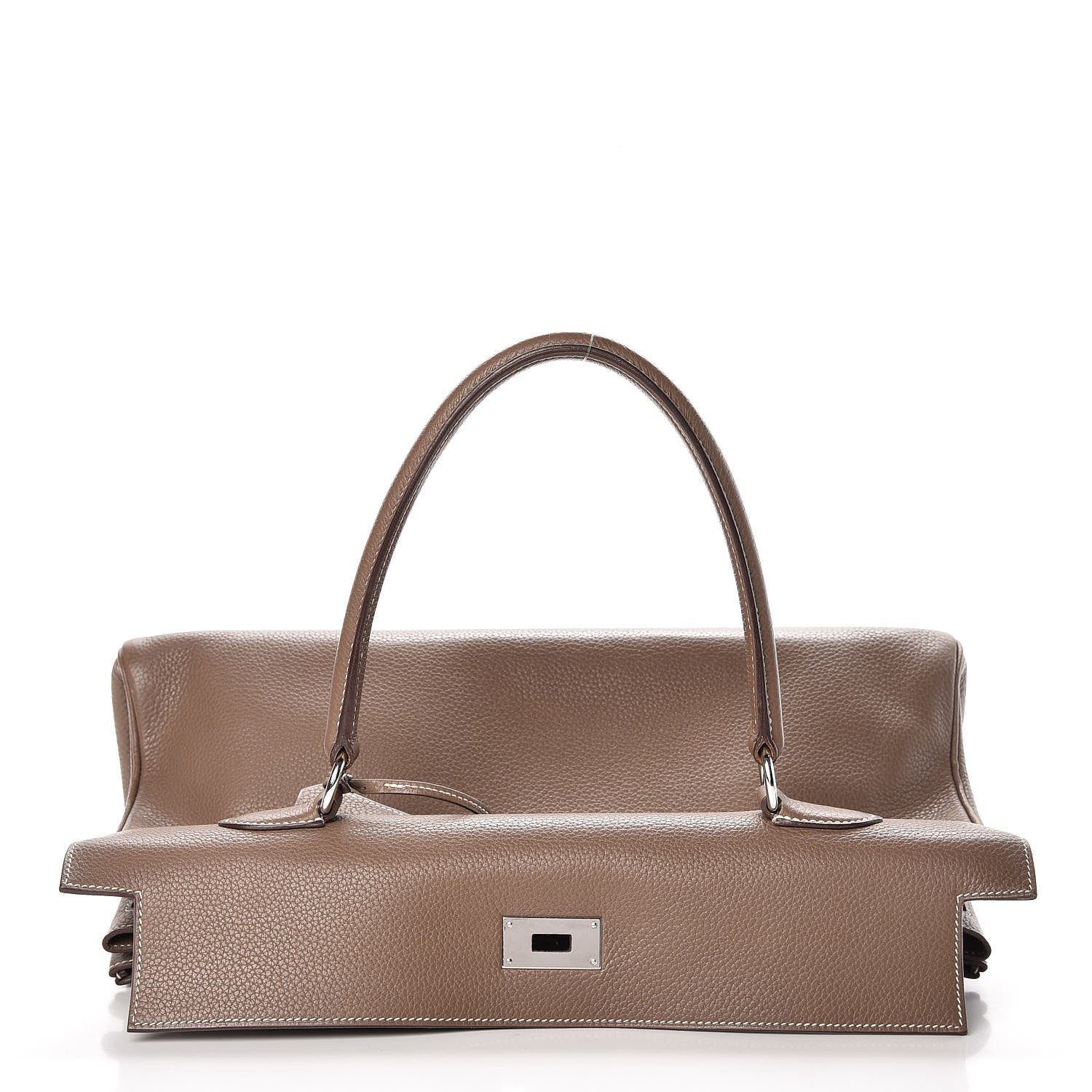 Hermes Taurillon Clemence Shoulder Kelly 40 Etoupe 8 of 38