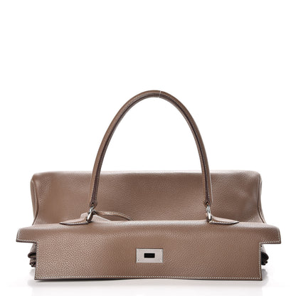 Hermes Taurillon Clemence Shoulder Kelly 40 Etoupe 8 of 38