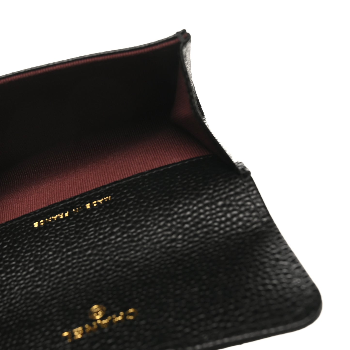 Caviar Quilted Flap Card Holder Wallet Black