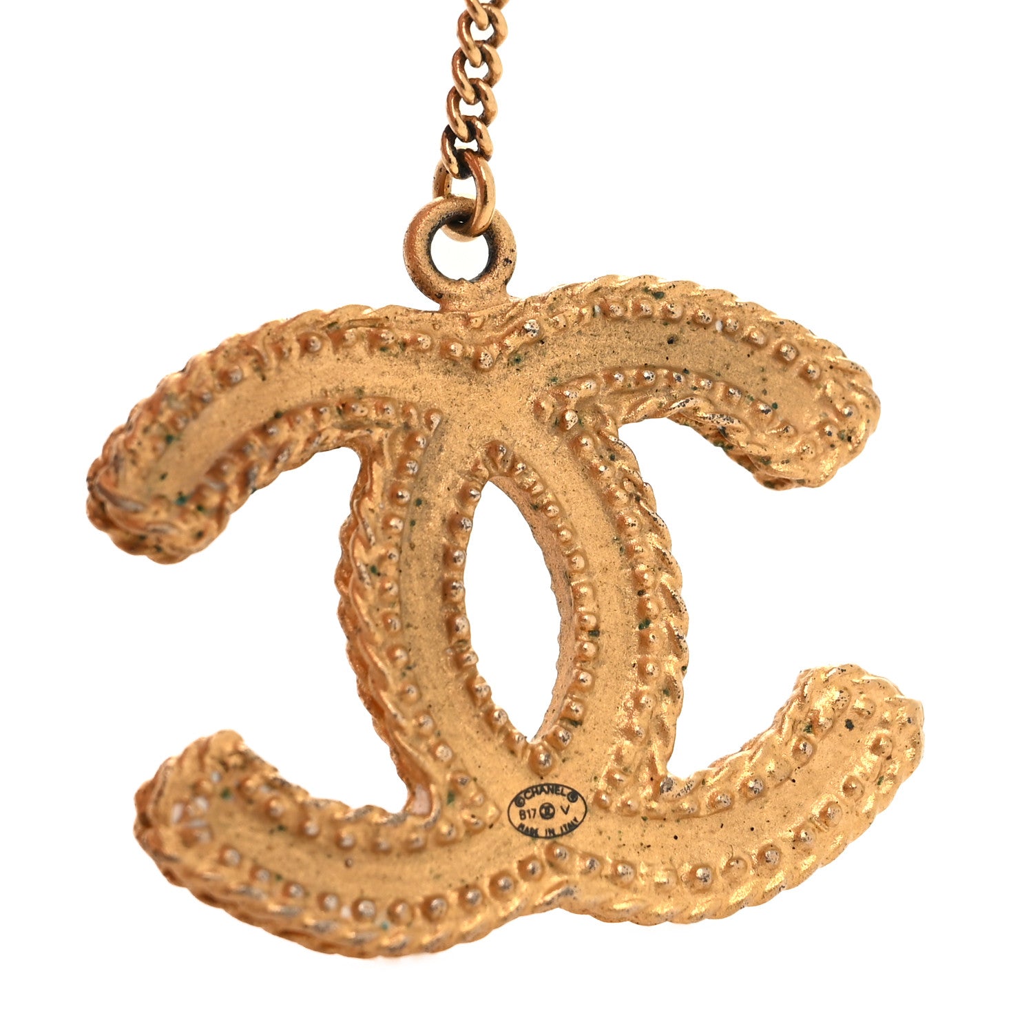 Chanel CC Drop Earrings Matte Gold 5 of 5