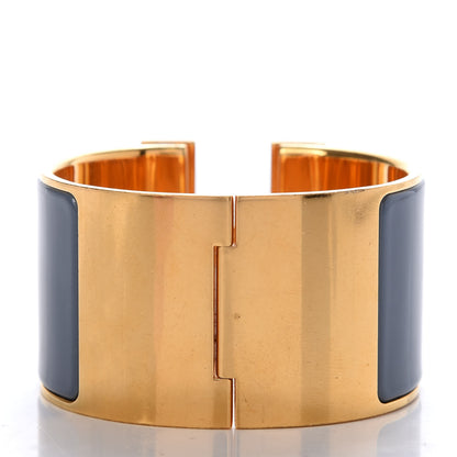 Hermes Enamel Extra Wide Clic Clac H Bracelet PM Slate 3 of 4