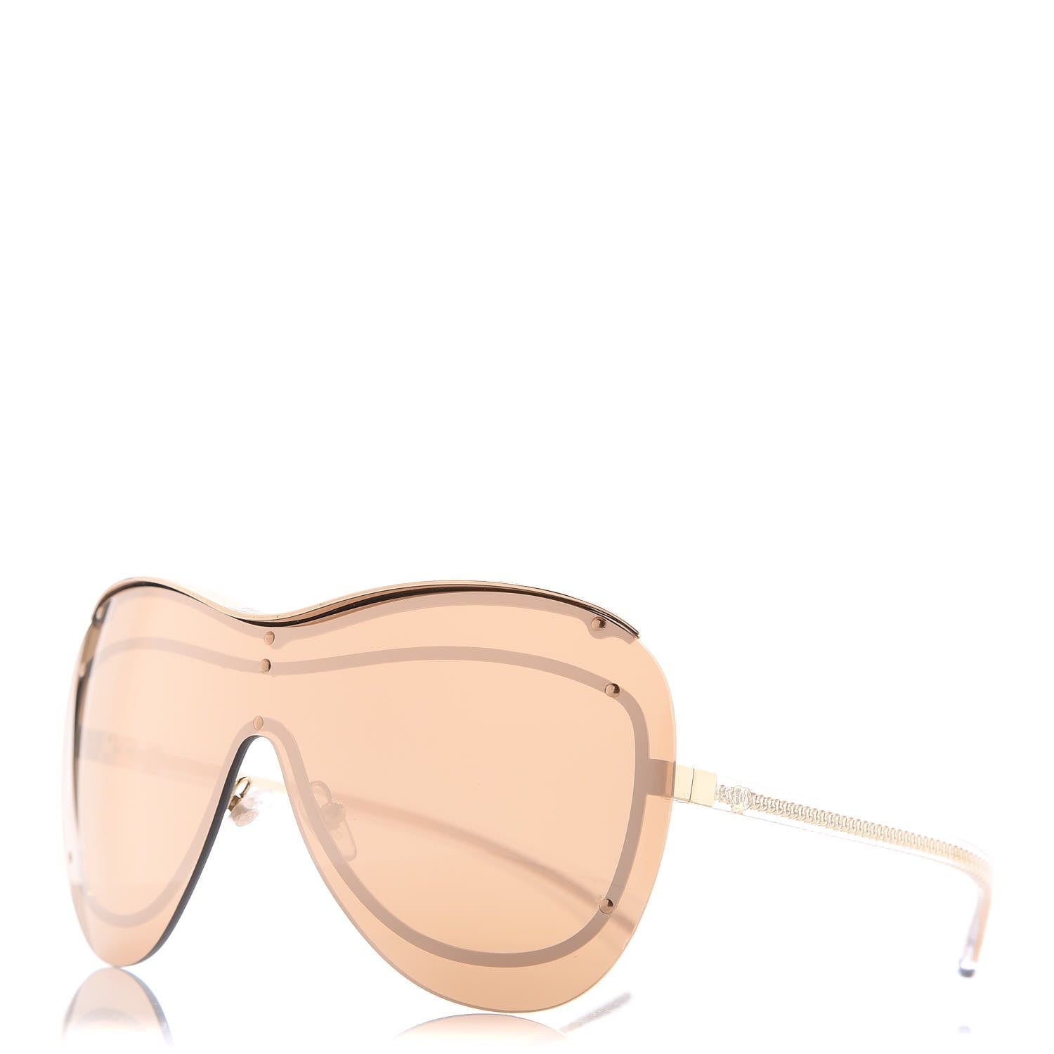 Chanel Rimless Shield Chain Sunglasses 71262 Gold 1 of 7