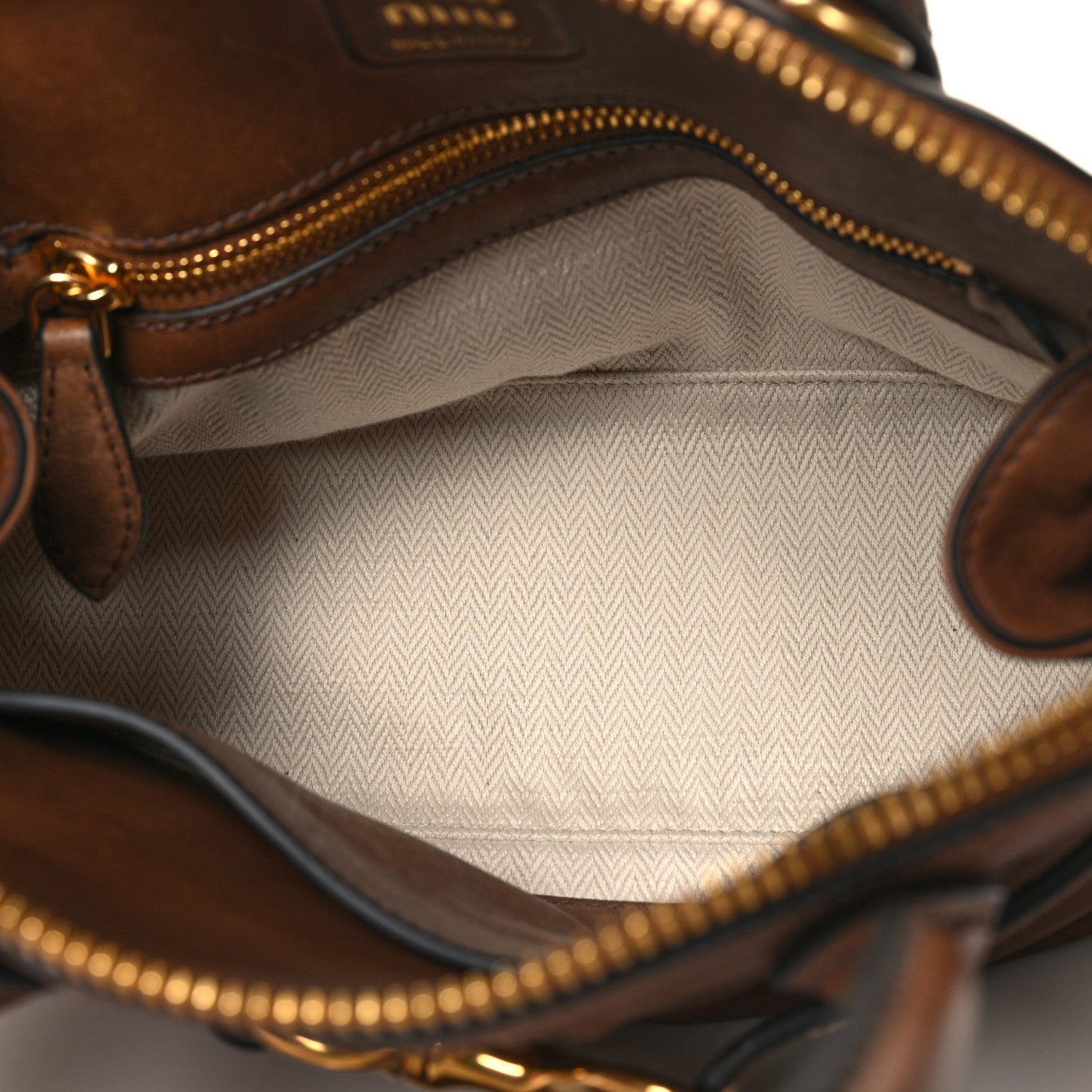 Miu Miu Nappa Aviator Small Aventure Bag Rovere 5 of 11
