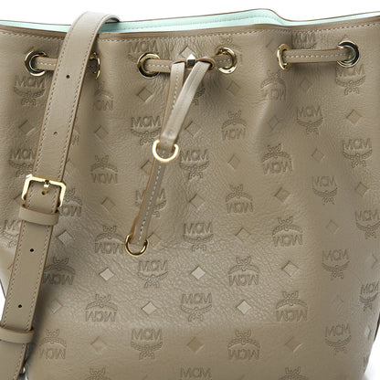 MCM Calfskin Ottomar Monogram Small Essential Bucket Urban Taupe 10 of 10