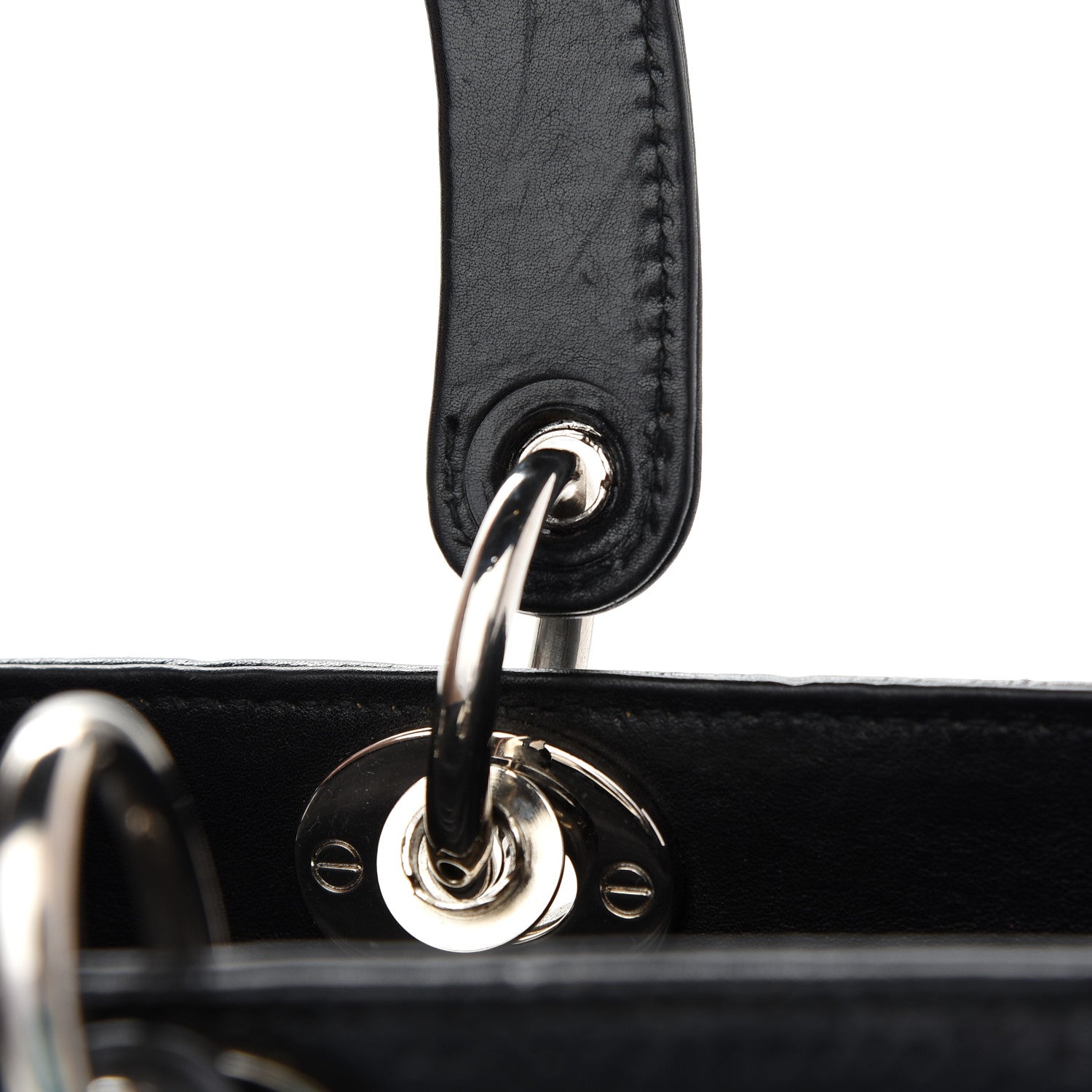Christian Dior Lambskin Embossed Cannage Large Lady Dior Black 11 of 11