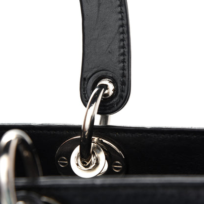 Christian Dior Lambskin Embossed Cannage Large Lady Dior Black 11 of 11