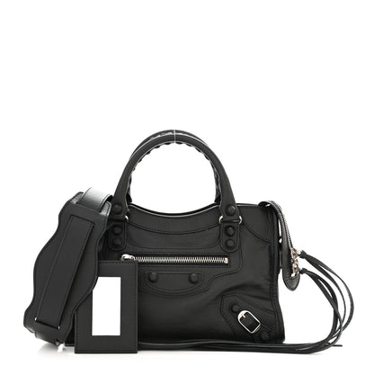 Balenciaga Matte Goatskin Rubber Covered Classic Hardware Mini City Black 1 of 11