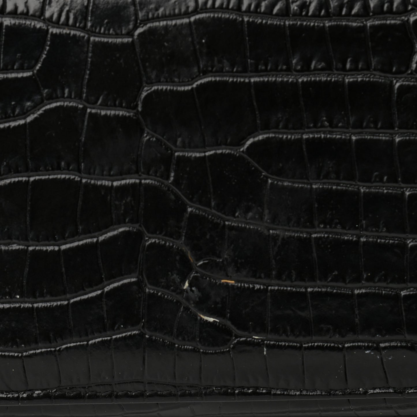 Calfskin Crocodile Embossed Medium Classic Monogram Cassandra Top Handle Black Rouge Legion