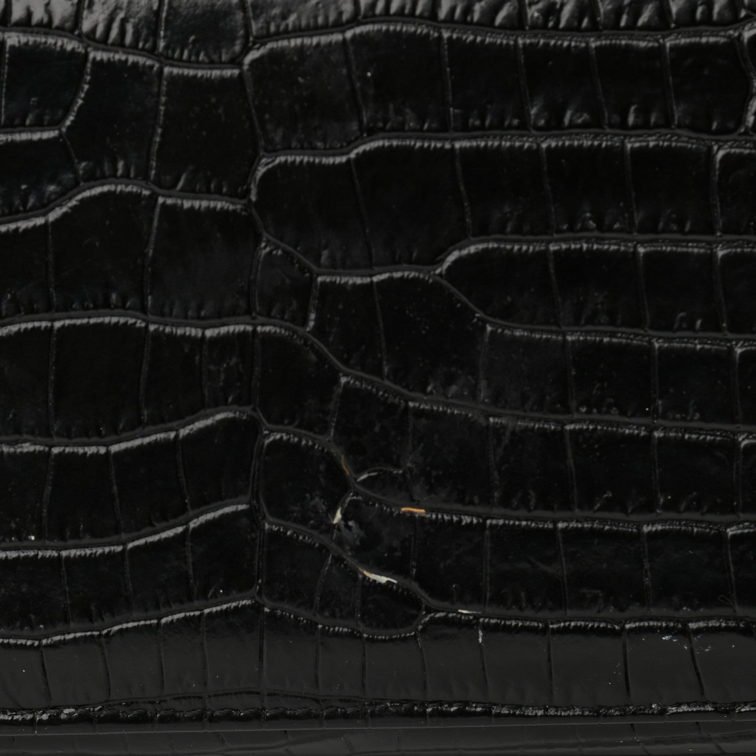 Saint Laurent Calfskin Crocodile Embossed Medium Classic Monogram Cassandra Top Handle Black Rouge Legion 12 of 12