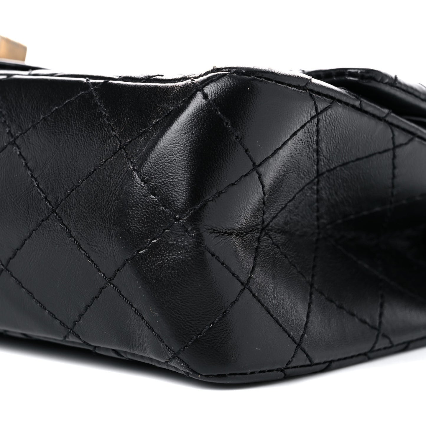 Aged Calfskin Quilted 2.55 Reissue 225 Flap Black
