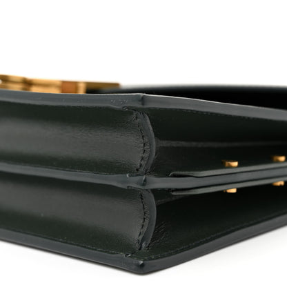 Saint Laurent Smooth Calfskin Monogram Cassandra Clasp Bag Dark Green 10 of 13