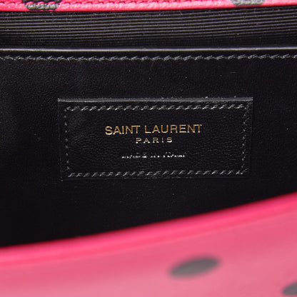 Saint Laurent Calfskin Polka Dots Classic Monogram Clutch Pink 6 of 7