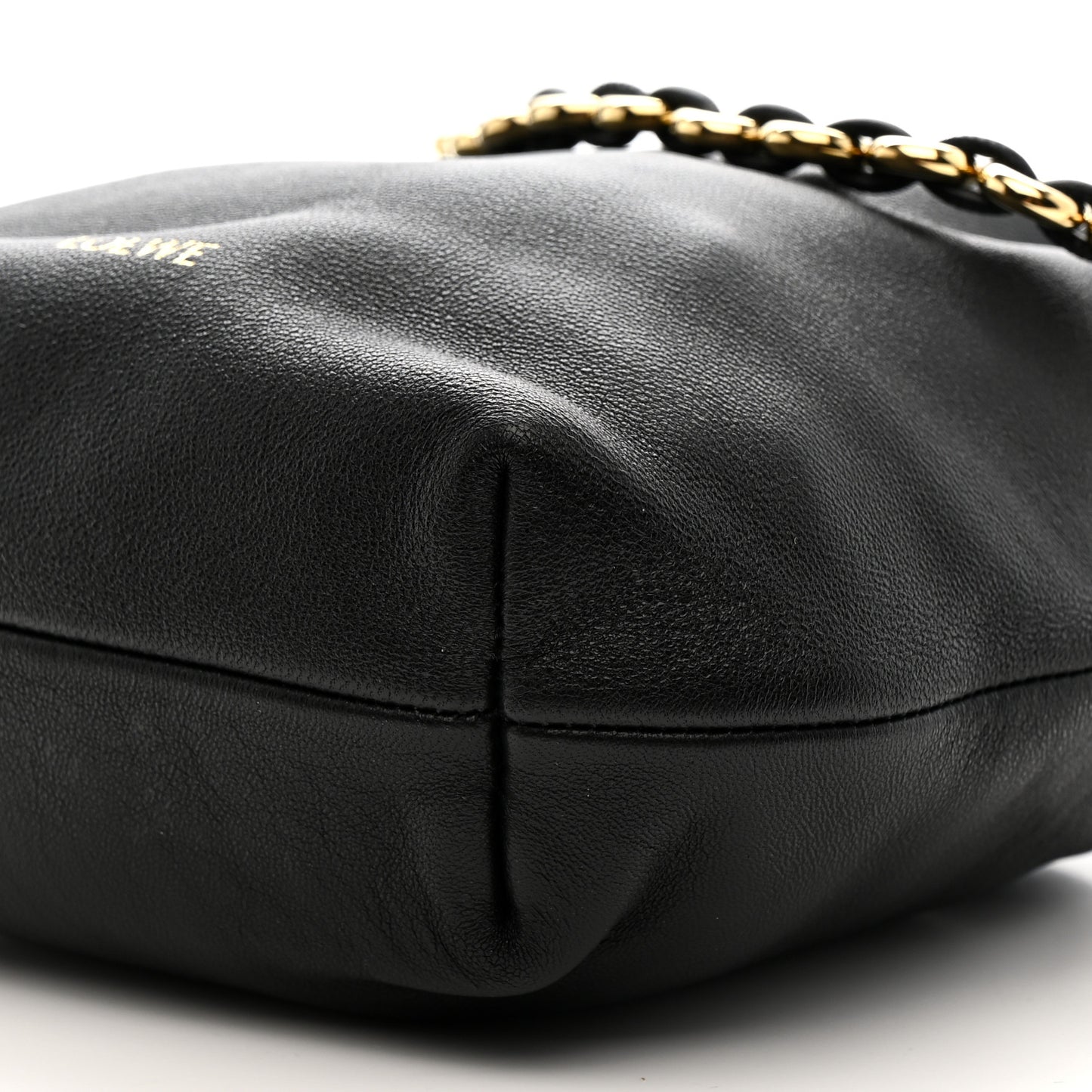 Mellow Nappa Donut Chain Mini Flamenco Knot Clutch Black
