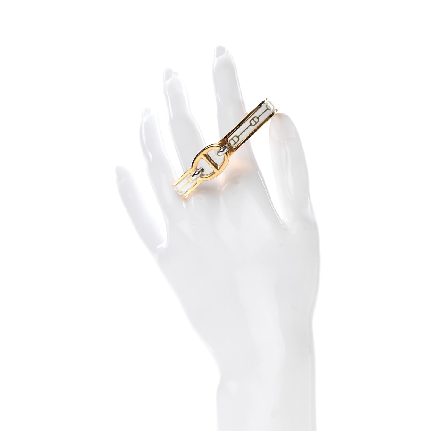 Enamel Mini Farandole Clic Chaine D'Ancre Bracelet Or White